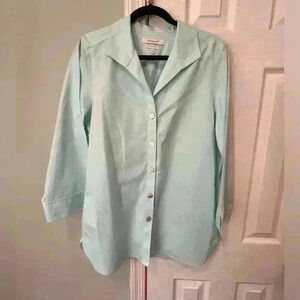 Foxcroft Heritage Non Iron Women’s 14 Shaped Mint Button Down